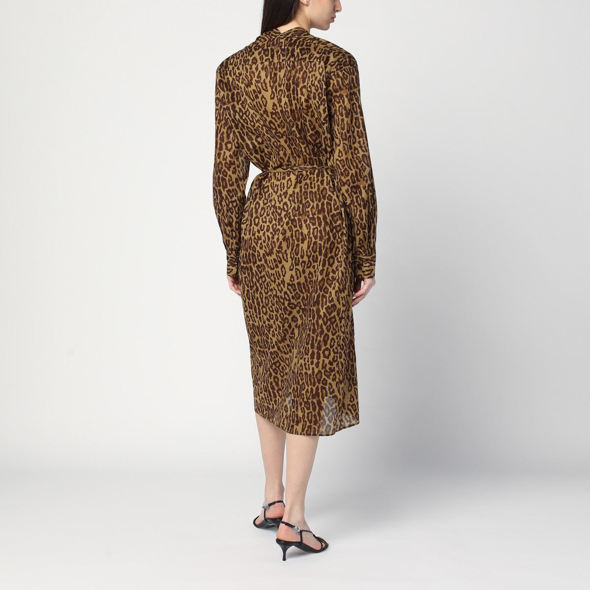 6397 Leopard-print shirt dress in cotton voile 6397