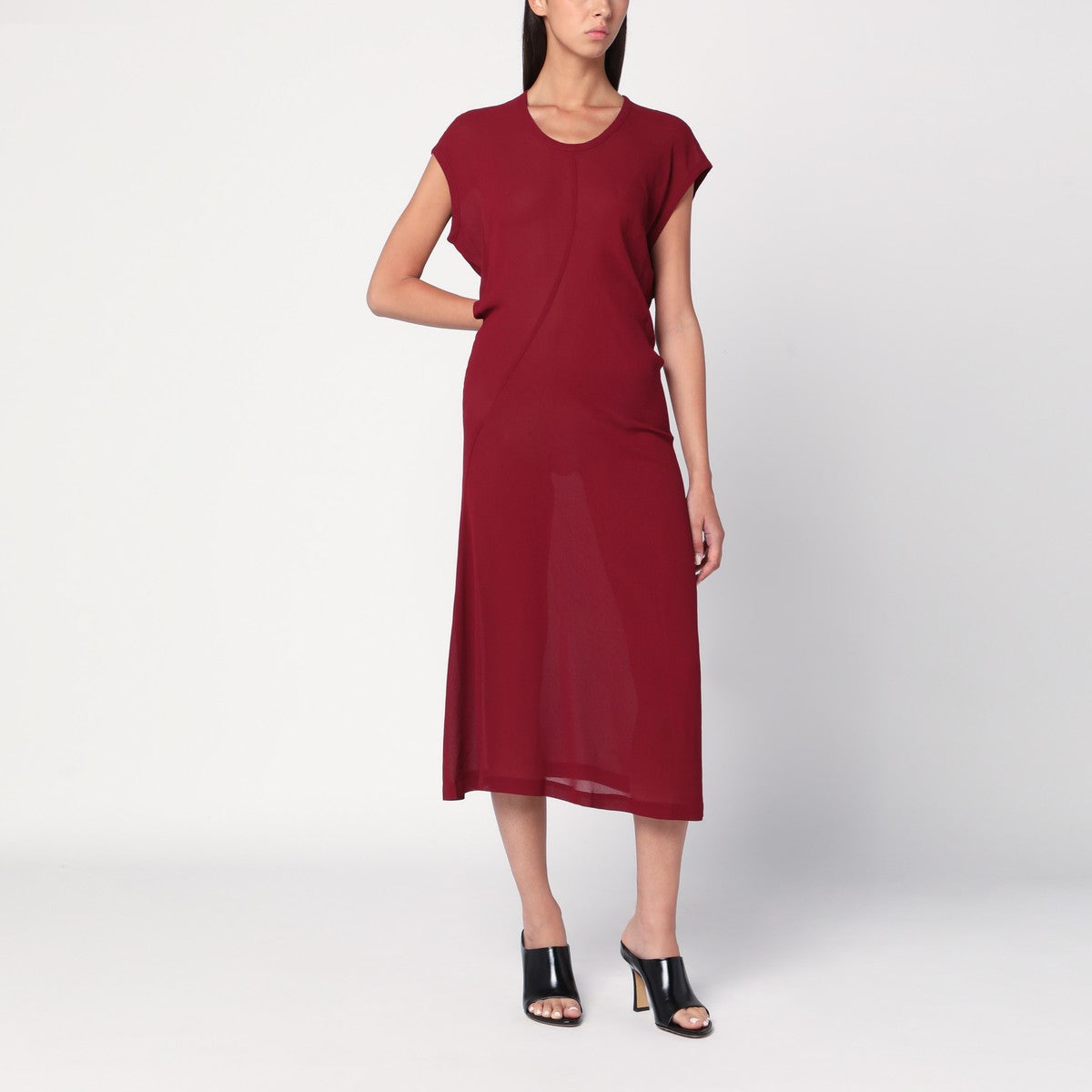 6397 S-Curve dress in bordeaux chiffon 6397