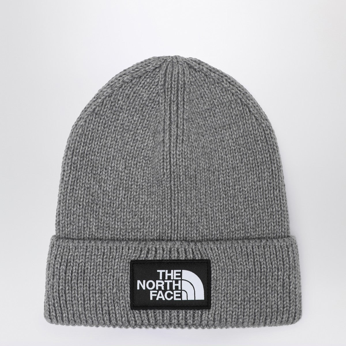 The North Face Grey beanie with logo patch The North Face