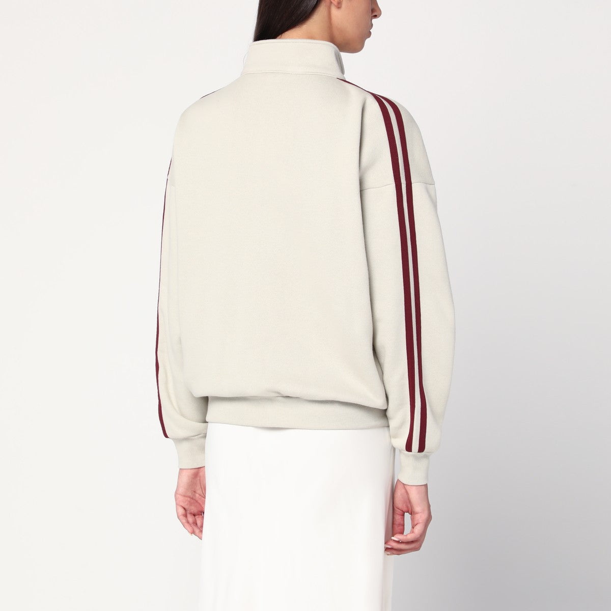 6397 Ivory/bordeaux zip-up sweatshirt 6397