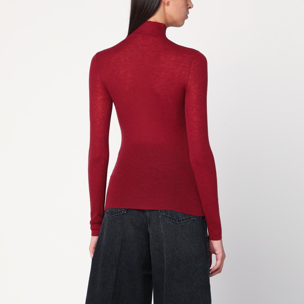6397 Bordeaux semi-sheer turtleneck 6397