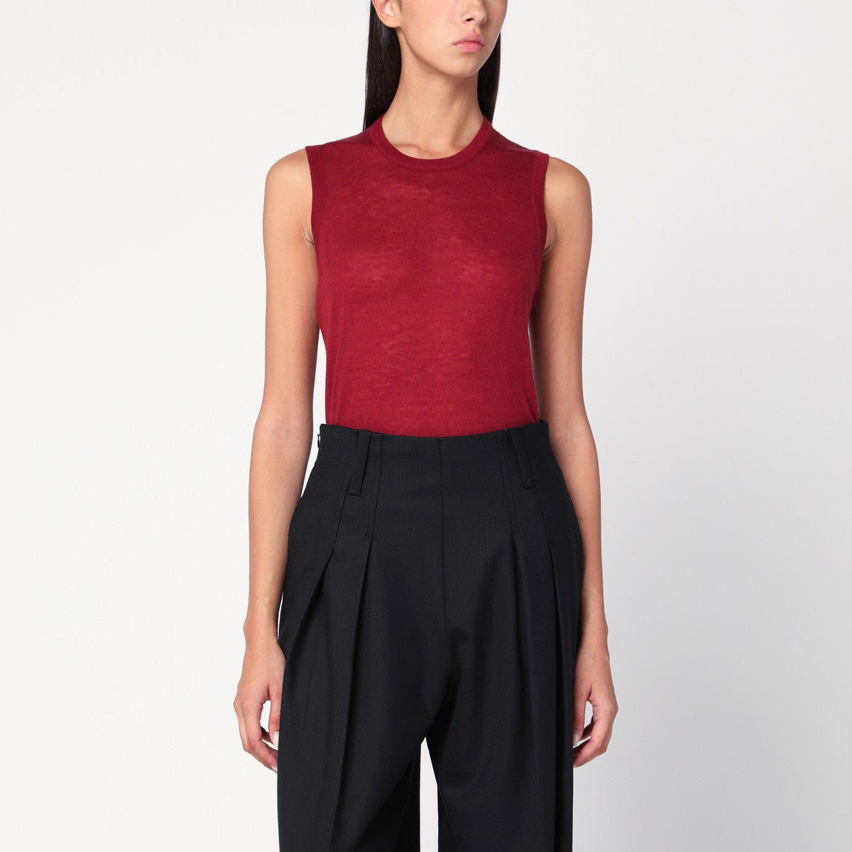 6397 Bordeaux semi-sheer tank top 6397