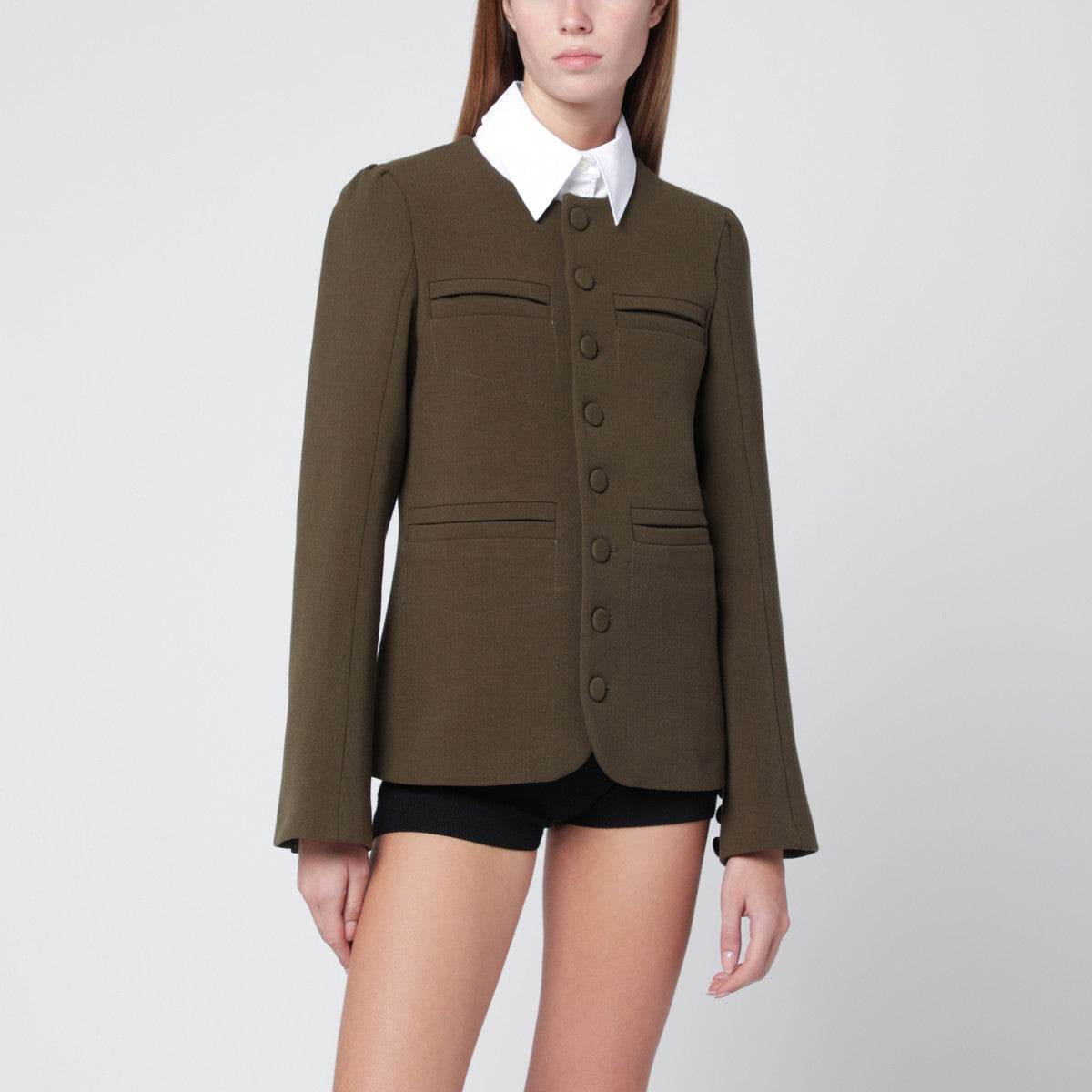 NAMACHEKO Moss green wool-blend jacket NAMACHEKO