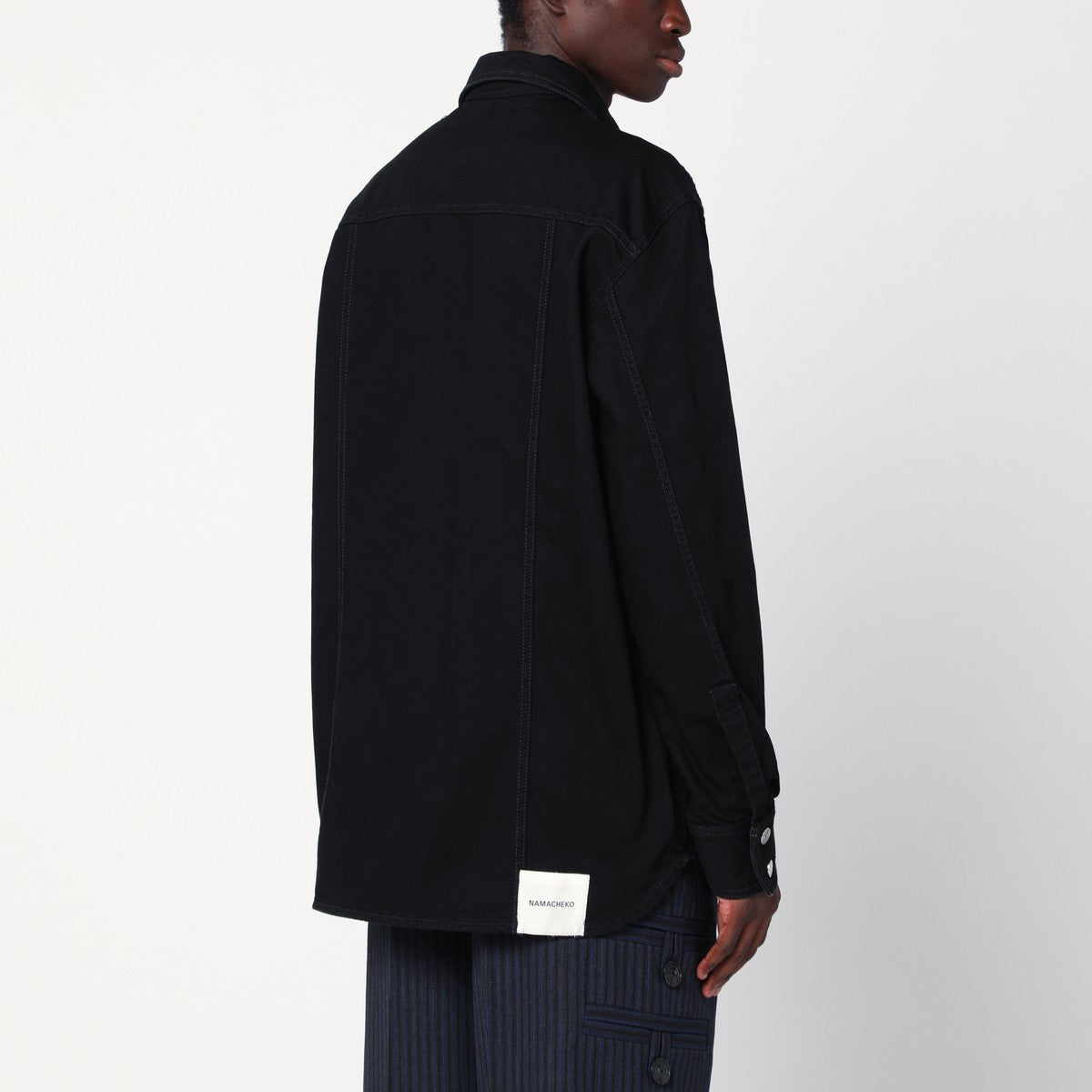 NAMACHEKO Black denim shirt jacket NAMACHEKO