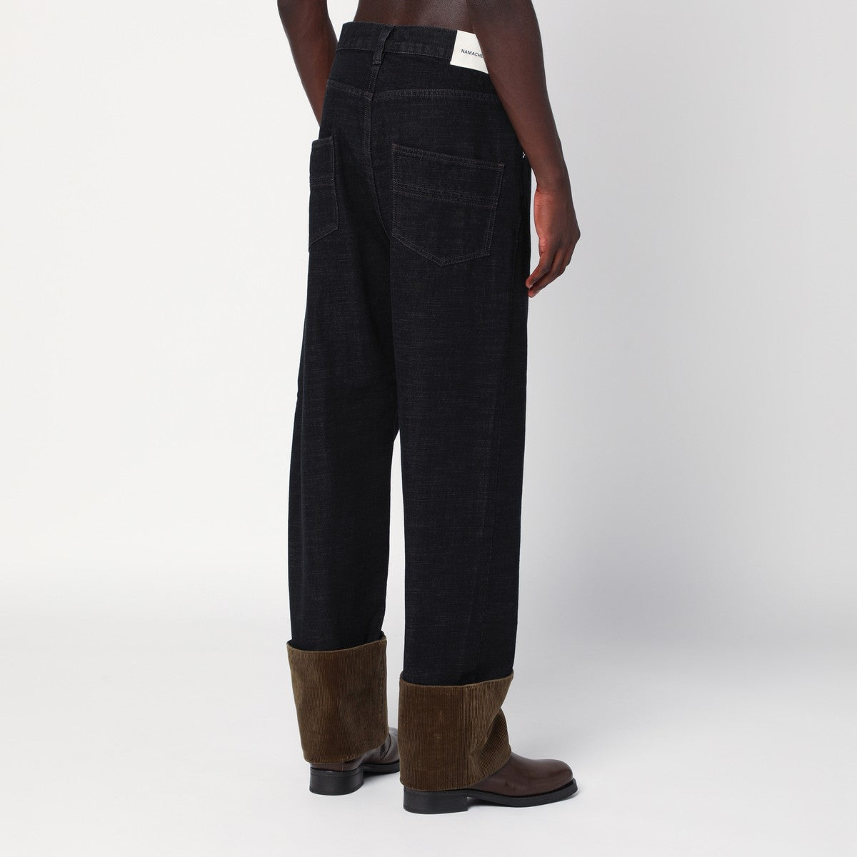 NAMACHEKO Black jeans with velvet hem NAMACHEKO