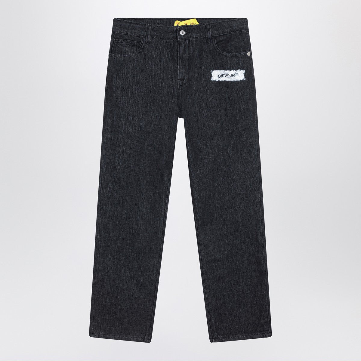 Off White Off-White™ Black Diagonal sponge-effect jeans Off White