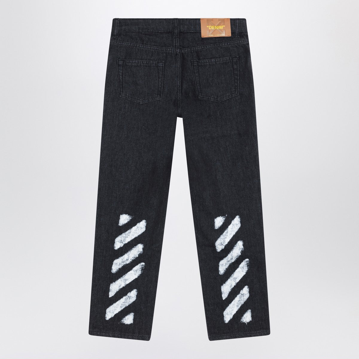Off White Off-White™ Black Diagonal sponge-effect jeans Off White