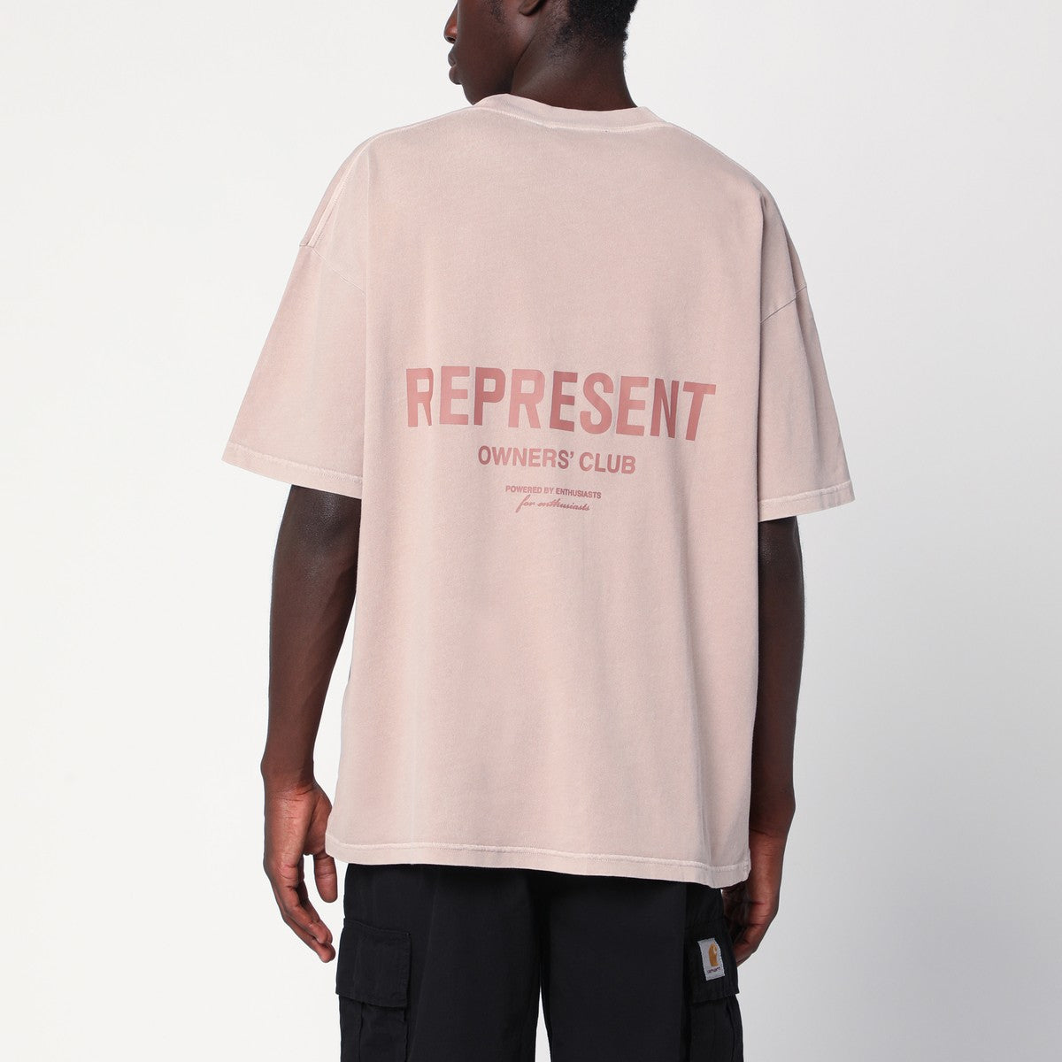 Represent Dusty mauve cotton T-shirt with logo Represent