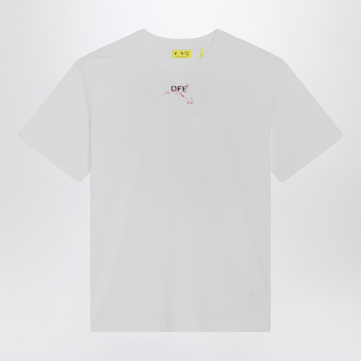 Off White Off-White™ White/fuchsia Diagonal Splat Logo T-shirt Off White
