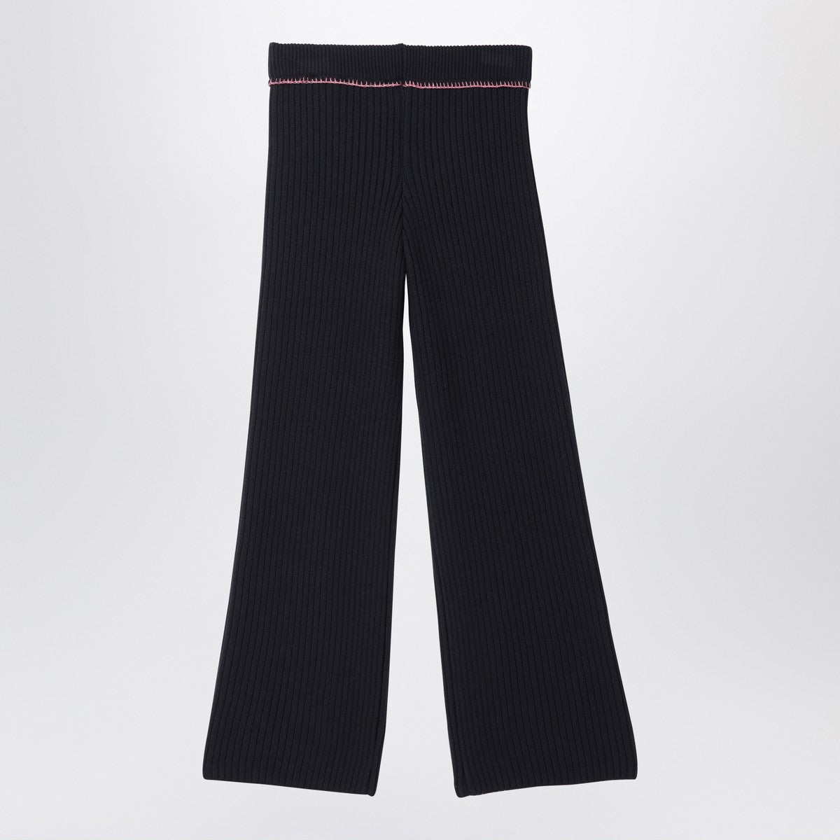Off White Off-White™ Black ribbed trousers with logo Off White
