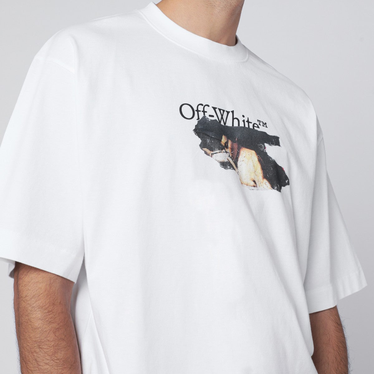 Off White Off-White™ White Paint Arrow Skate Logo T-shirt Off White
