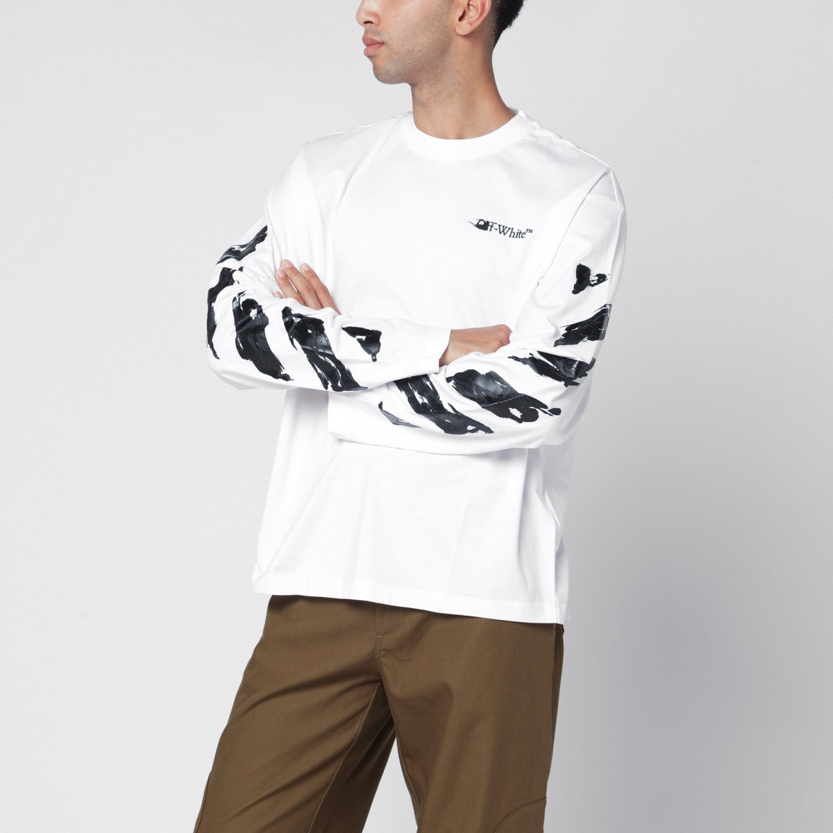 Off White Off-White™ White long-sleeved T-shirt with logo Off White