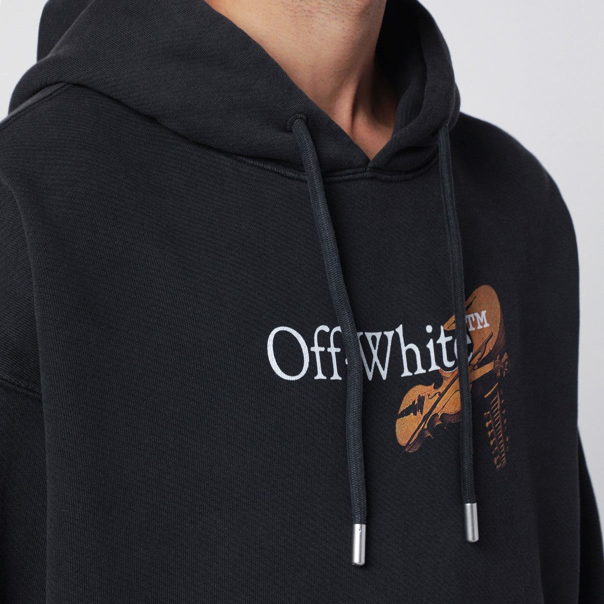 Off White Off-White™ Washed black Cupid Arrow Skate Logo hoodie Off White