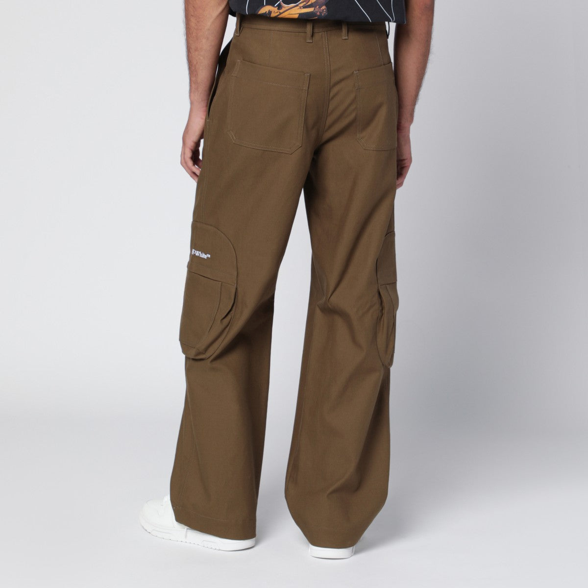 Off White Off-White™ Brown cargo trousers with logo Off White