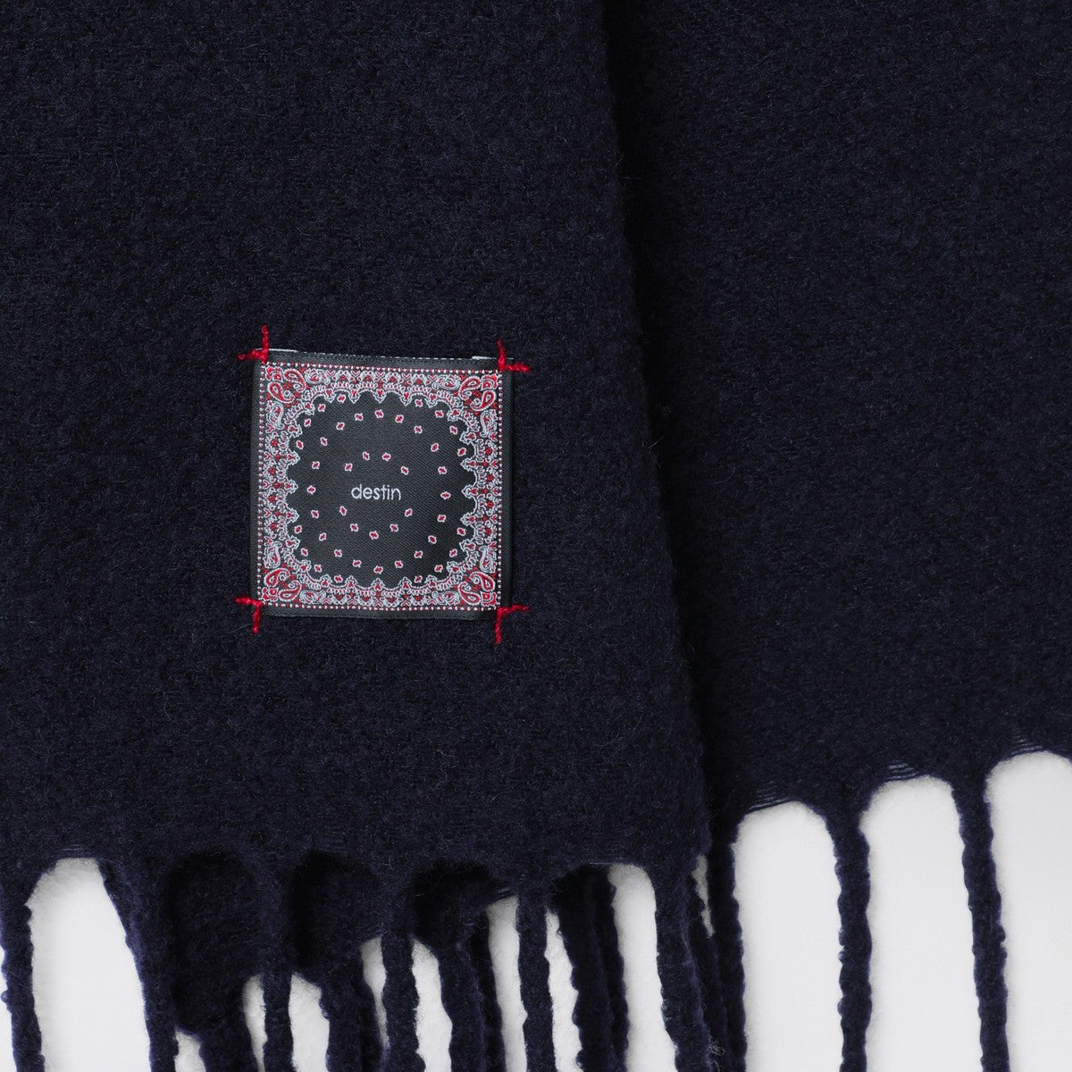 Destin Navy blue wool and cahsmere scarf Destin