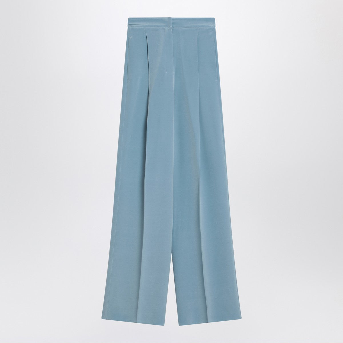 Max Mara Pianoforte Wide-leg sky blue trousers in silk Max Mara Pianoforte