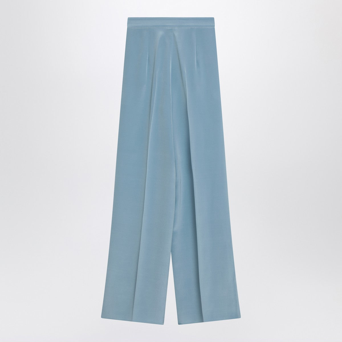 Max Mara Pianoforte Wide-leg sky blue trousers in silk Max Mara Pianoforte