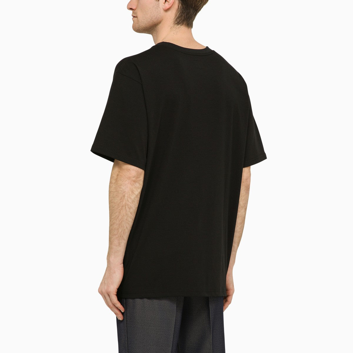 Needles Black crew-neck t-shirt with embroidery Needles