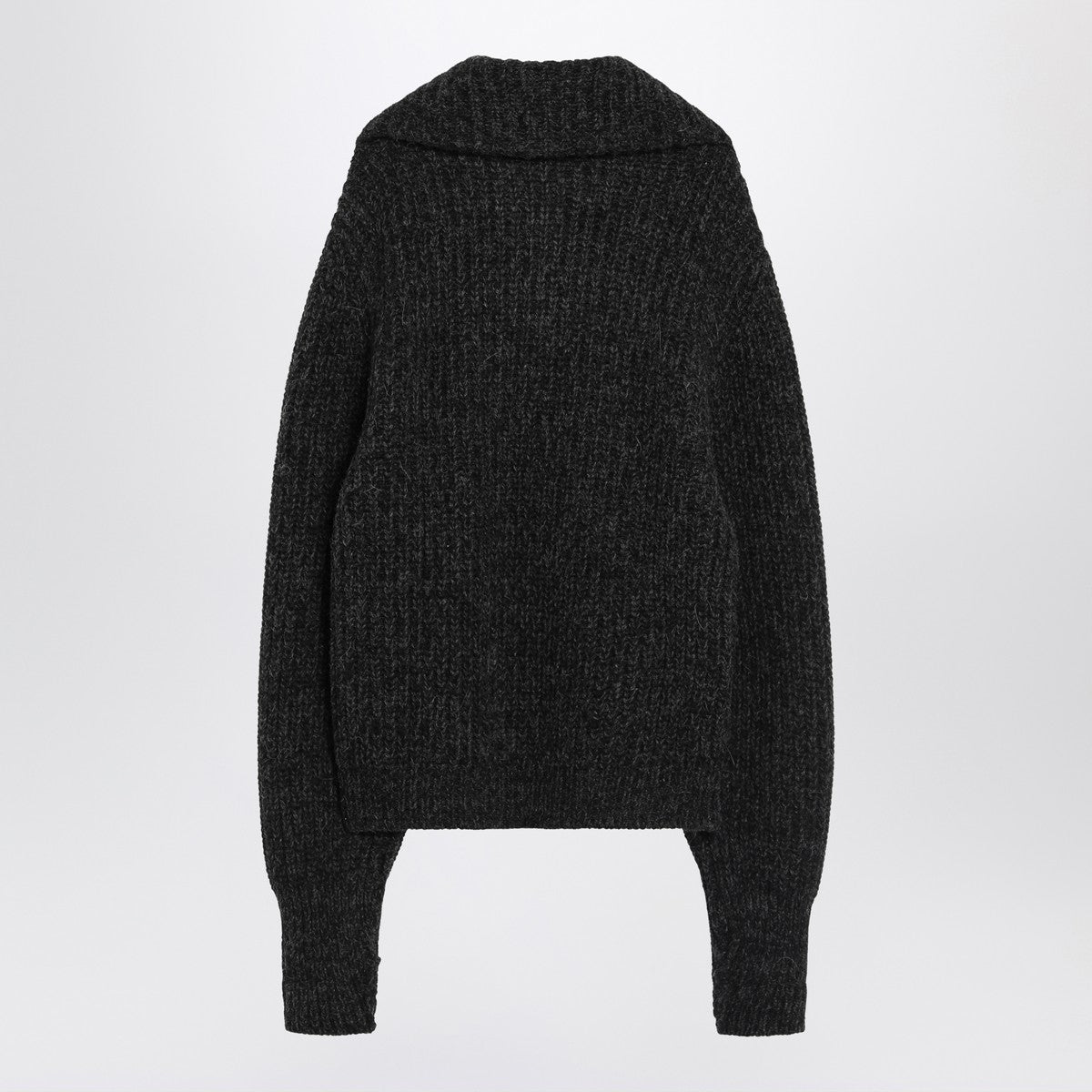 LEMAIRE Black/brown zip cardigan in alpaca blend Lemaire