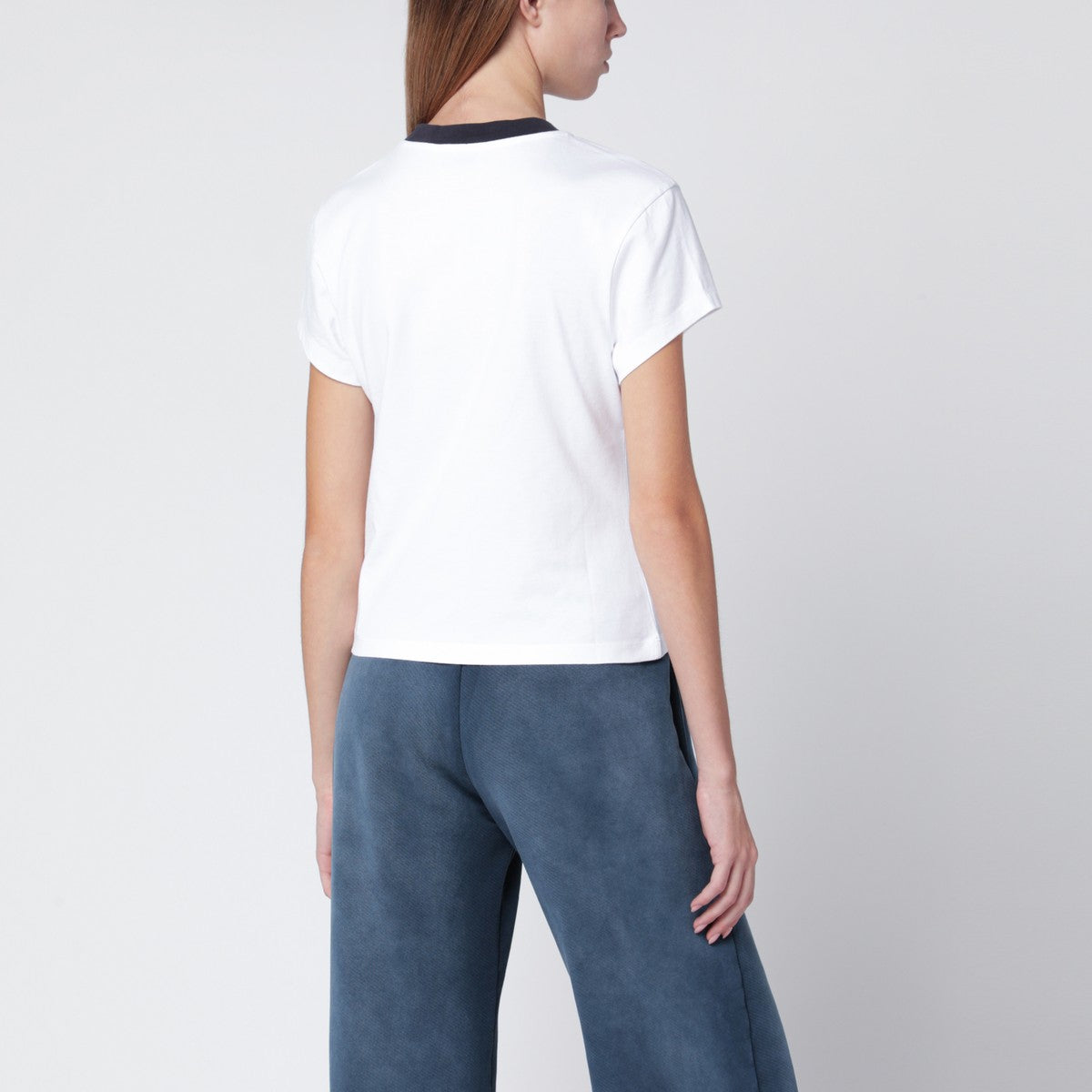 Off White Off-White™ White T-shirt with blue embroidered logo Off White