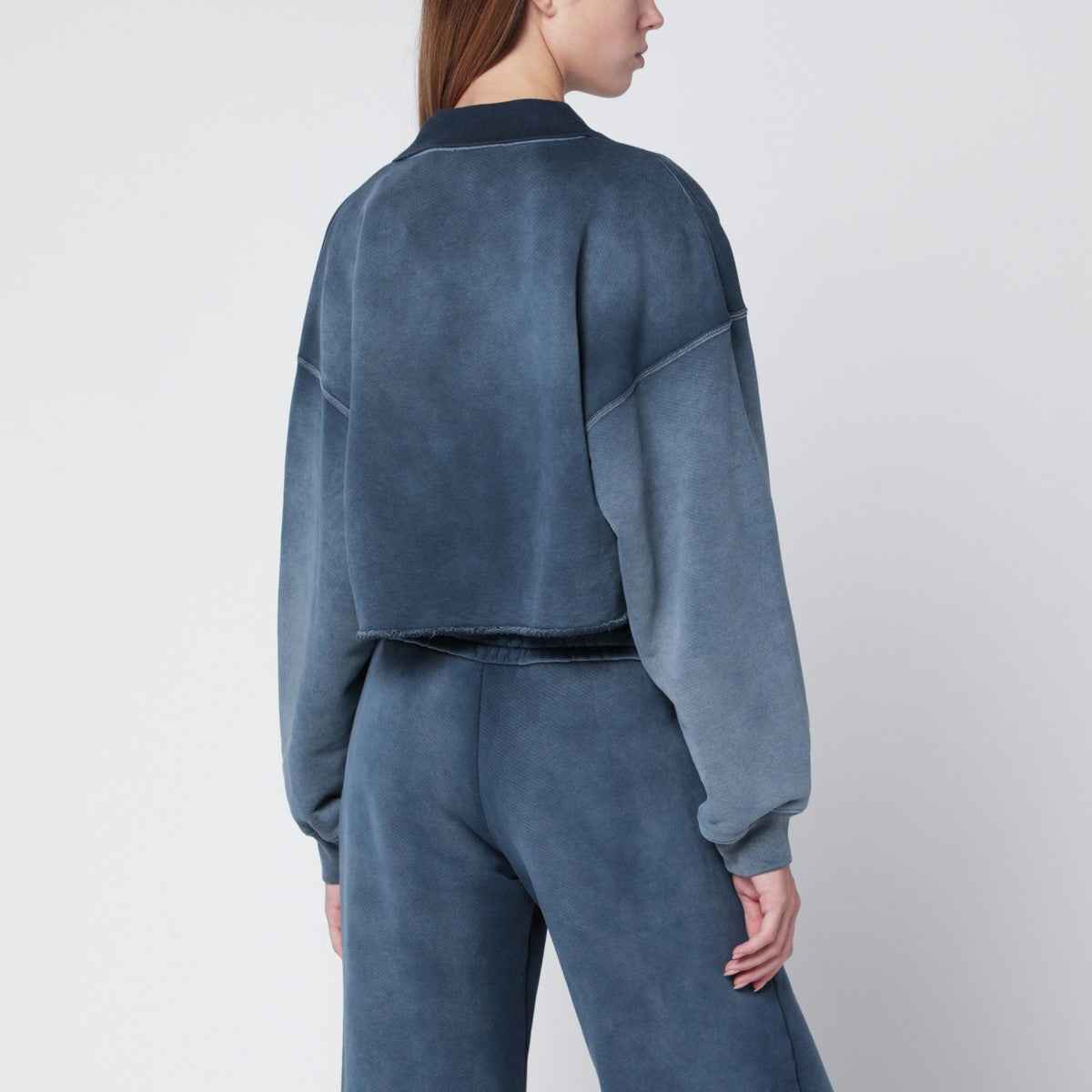 Off White Off-White™ Cropped blue washed-effect sweatshirt Off White