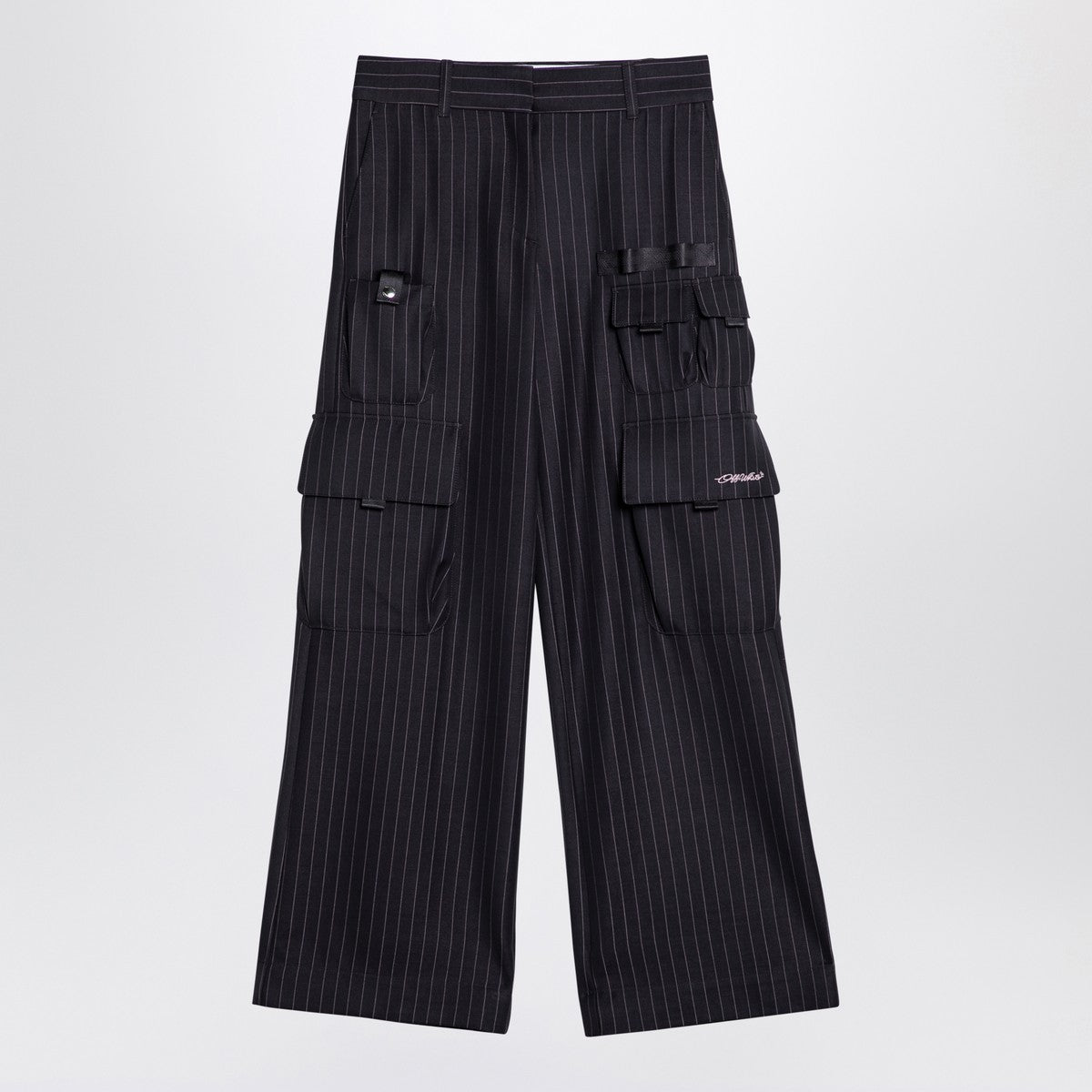 Off White Off-White™ Wide grey pinstripe cargo trousers Off White