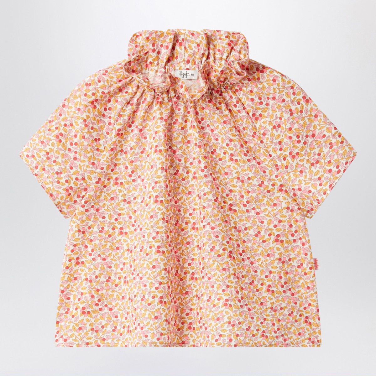 Il Gufo Apricot-coloured top with ruffled collar Il Gufo