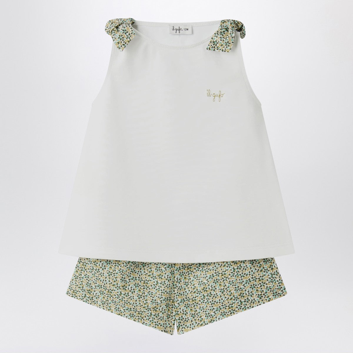 Il Gufo Two-piece white set in Liberty fabric Il Gufo