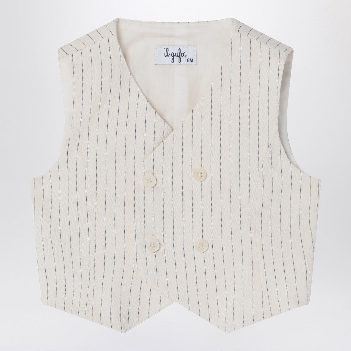 Il Gufo Double-breasted vest in pinstriped cotton Il Gufo