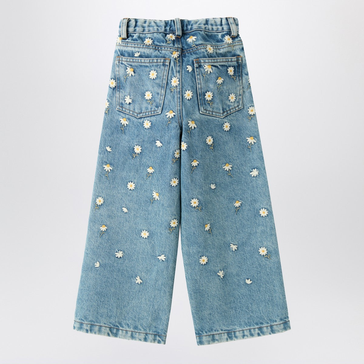 Il Gufo Blue jeans with daisy embroidery Il Gufo