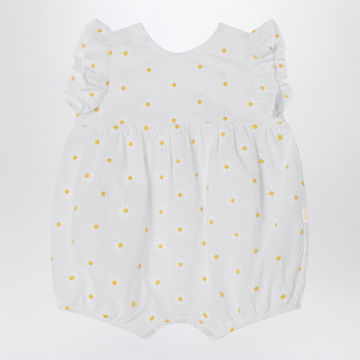 Il Gufo White romper with floral embroidery Il Gufo