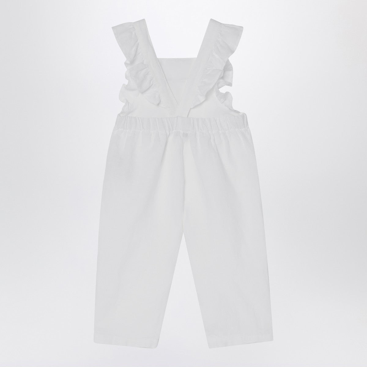 Il Gufo White linen overall with ruffles Il Gufo
