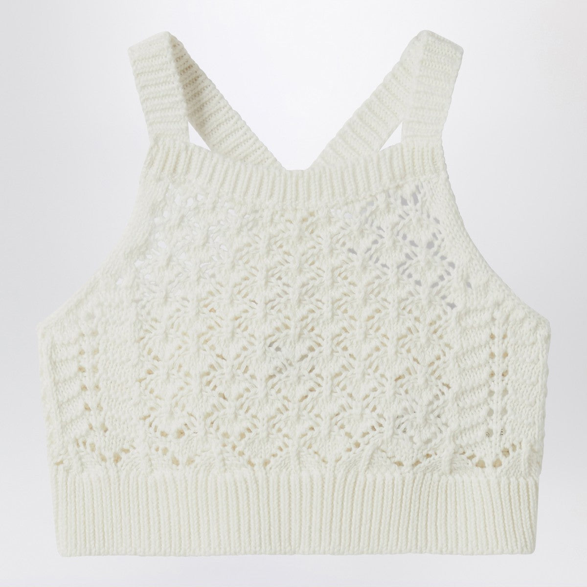 Il Gufo Milk white crochet top Il Gufo