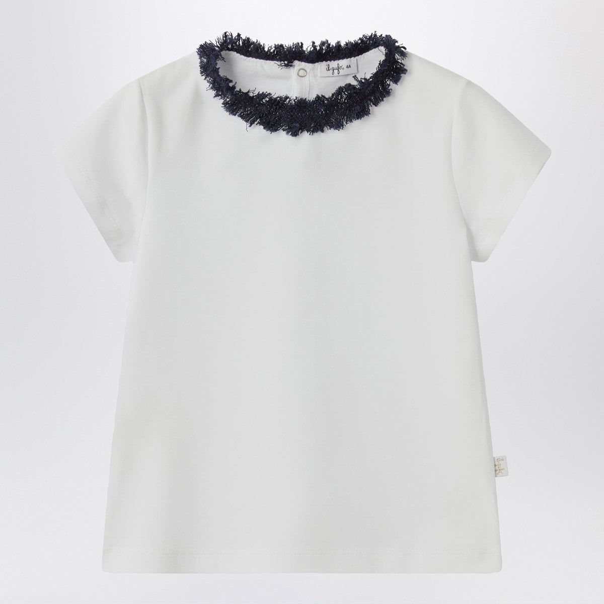 Il Gufo White T-shirt with frayed neckline Il Gufo