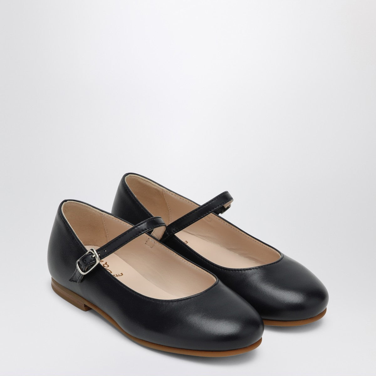 Il Gufo Blue ballet flats in leather with strap Il Gufo