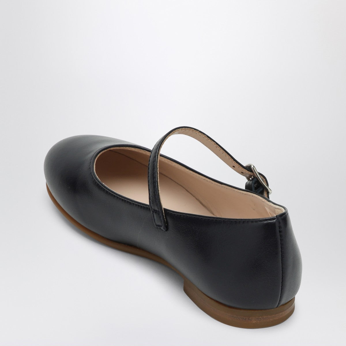 Il Gufo Blue ballet flats in leather with strap Il Gufo