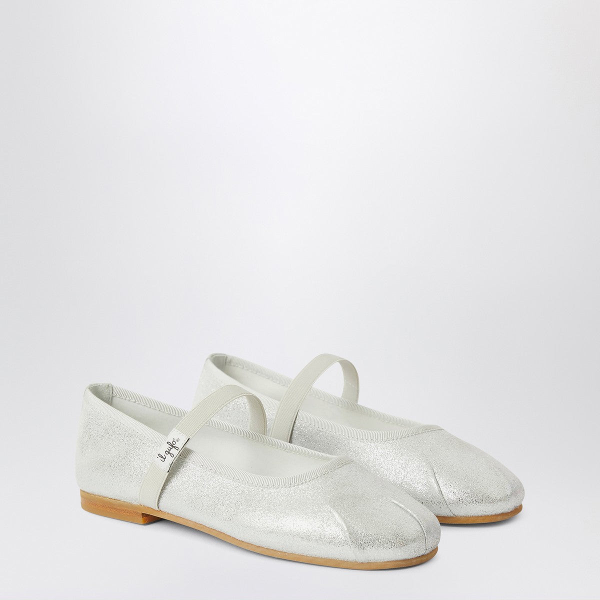 Il Gufo Silver ballet flats with elastic strap Il Gufo