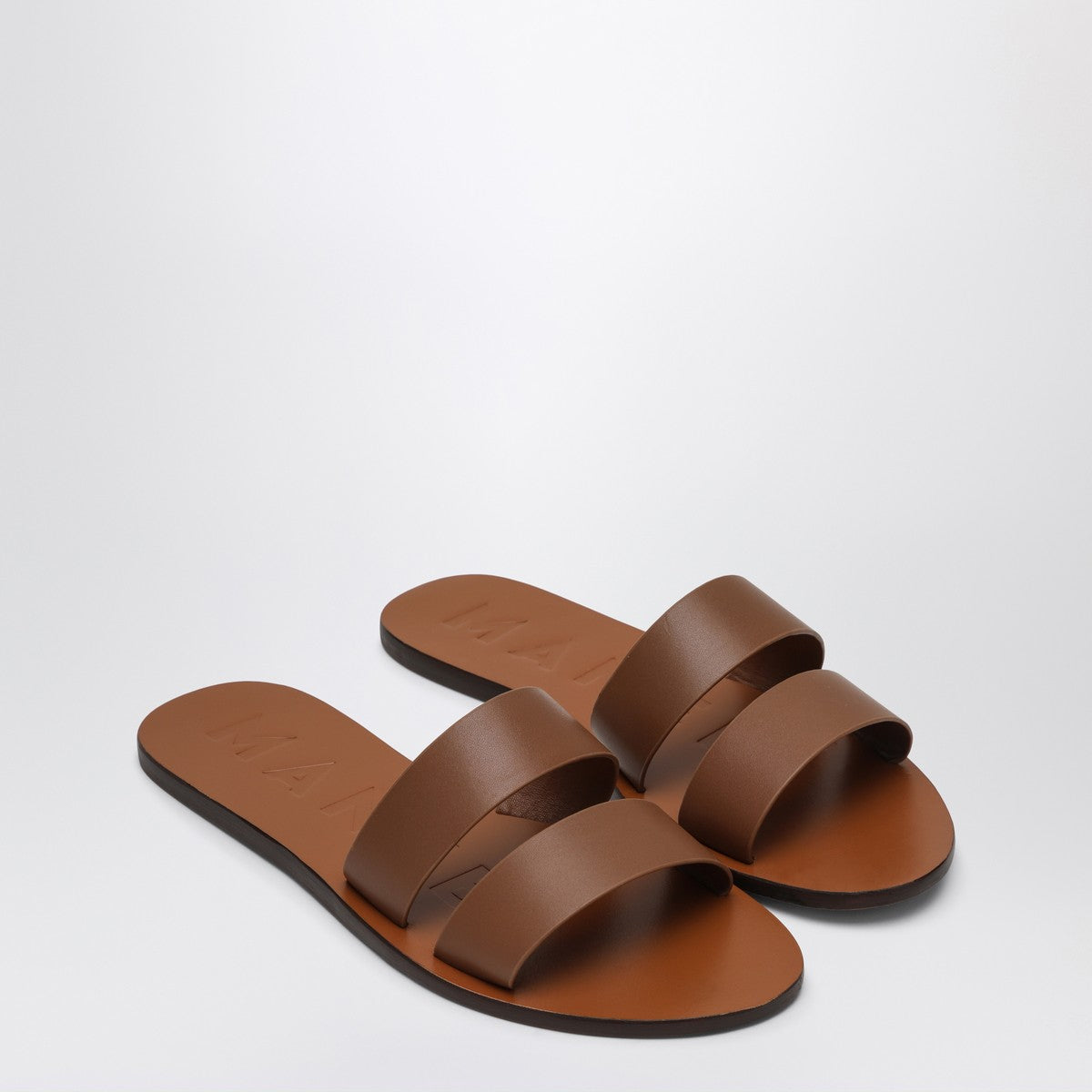 Manebí Brown leather sandals with straps Manebí