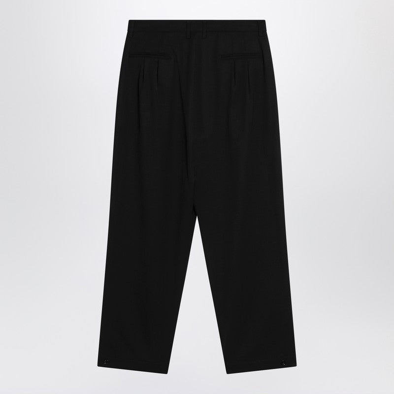 LEMAIRE Black drawstring pants in wool blend Lemaire