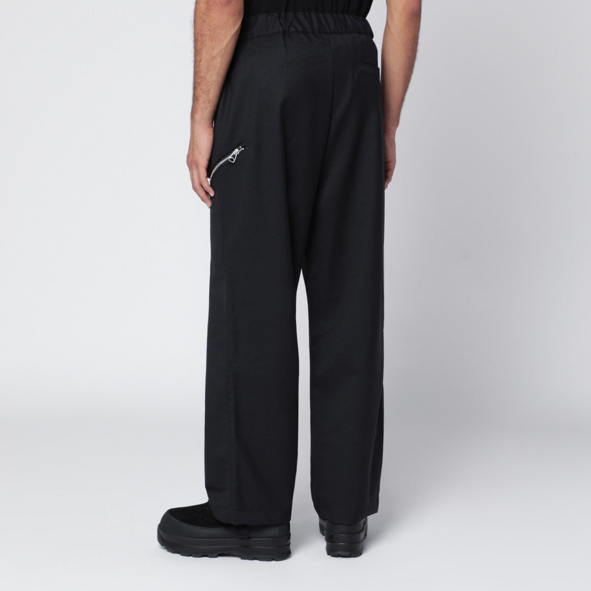 OAMC Black Regs trousers in wool blend Oamc