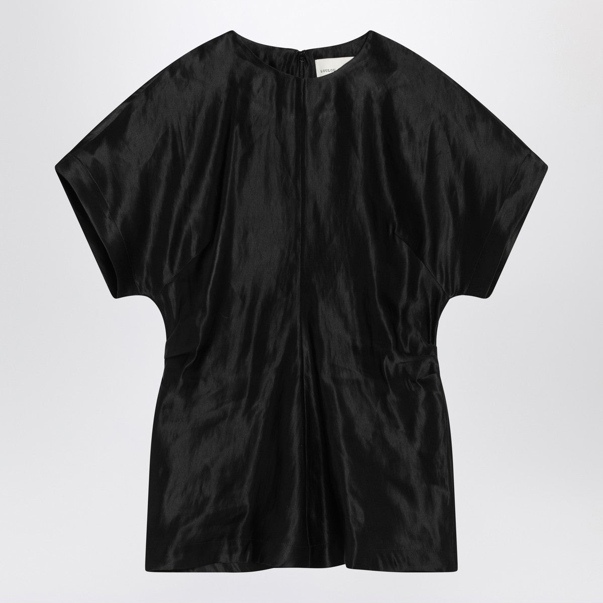 LouLou De Saison Black T-shirt in linen and silk LouLou De Saison