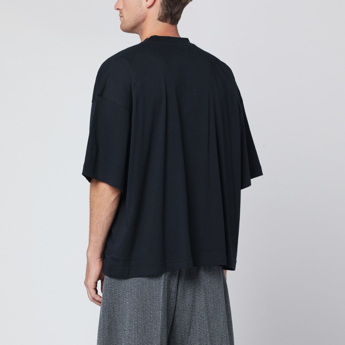 STUDIO NICHOLSON Oversized navy blue cotton T-shirt Studio Nicholson