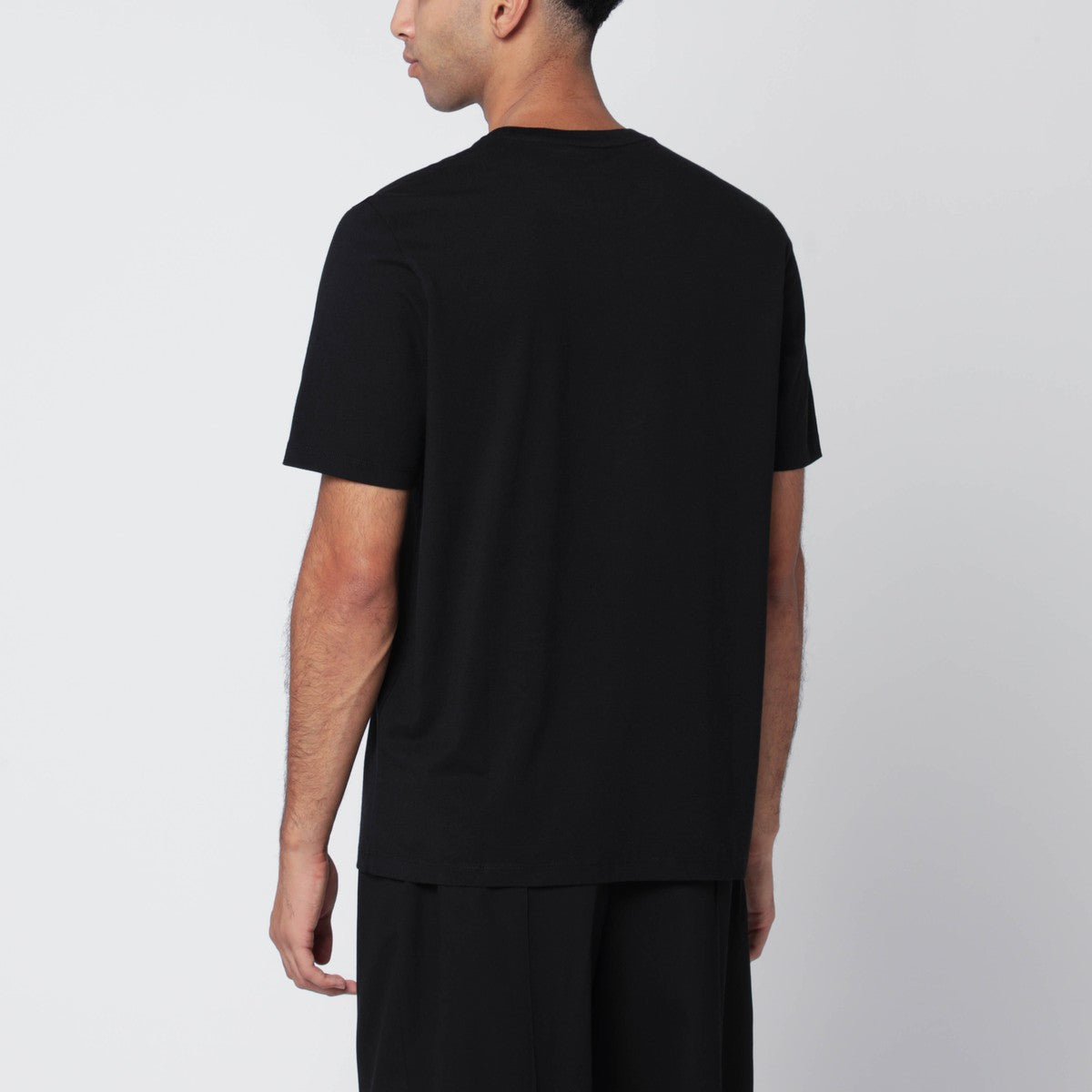 Maison Kitsuné Black regular T-shirt with logo patch Maison Kitsuné