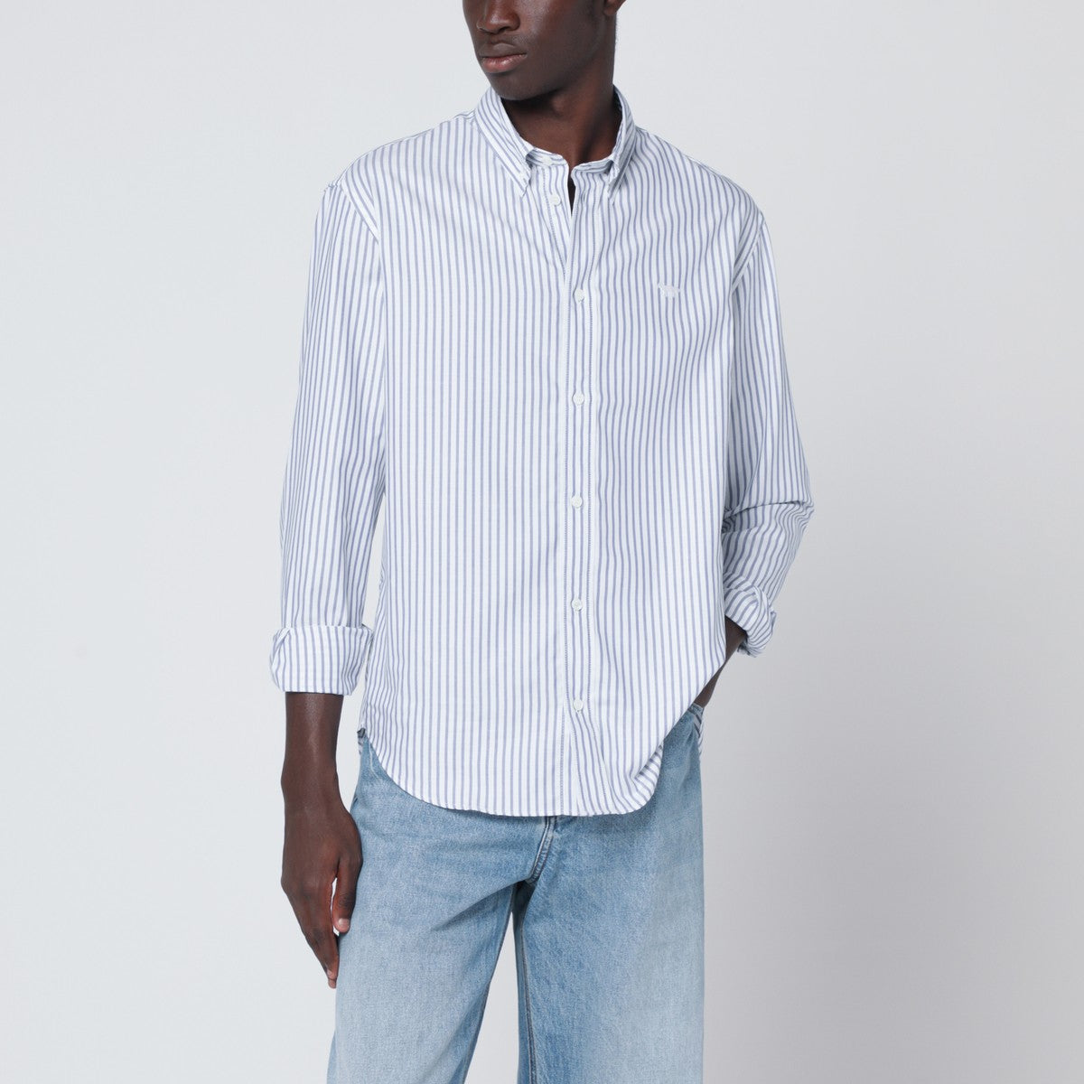 Maison Kitsuné White striped button-down shirt Maison Kitsuné