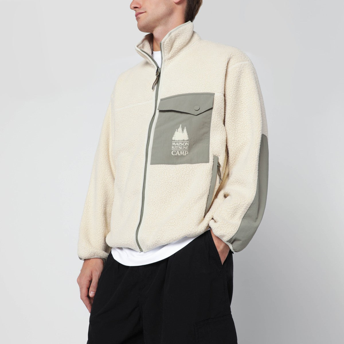 Maison Kitsuné Ecru fleece jacket Maison Kitsuné