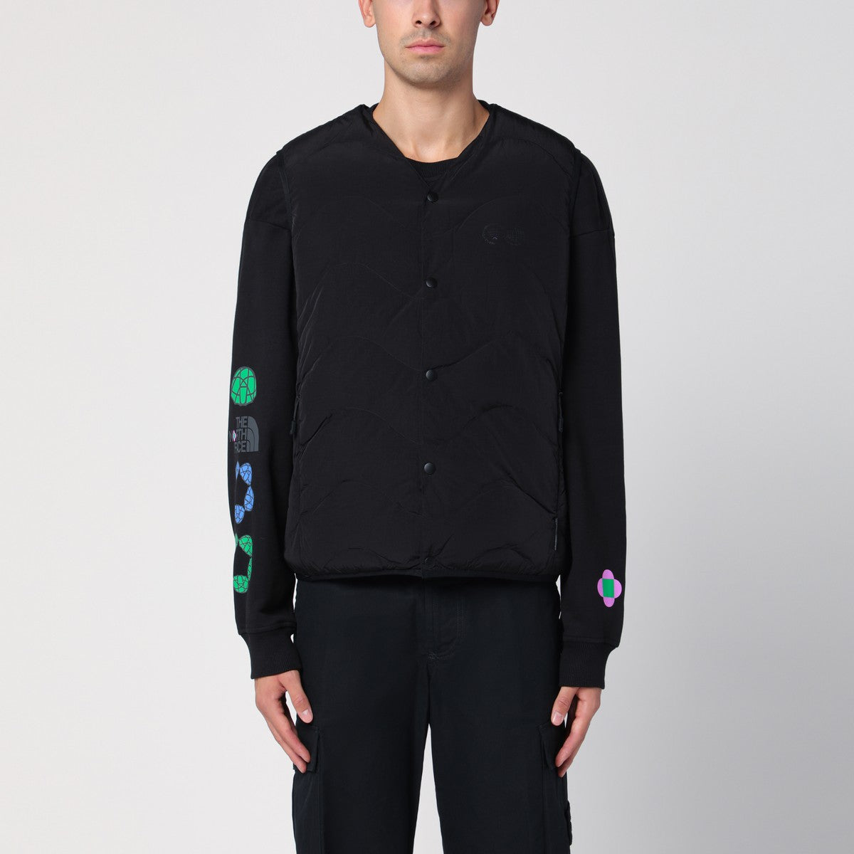 Purple Mountain Observatory Black quilted nylon waistcoat Purple Mountain Observatory