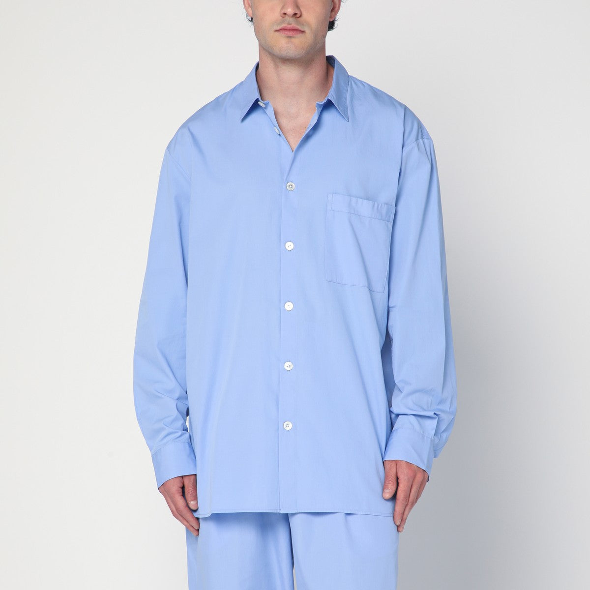Tekla Cornflower blue pyjama shirt Tekla