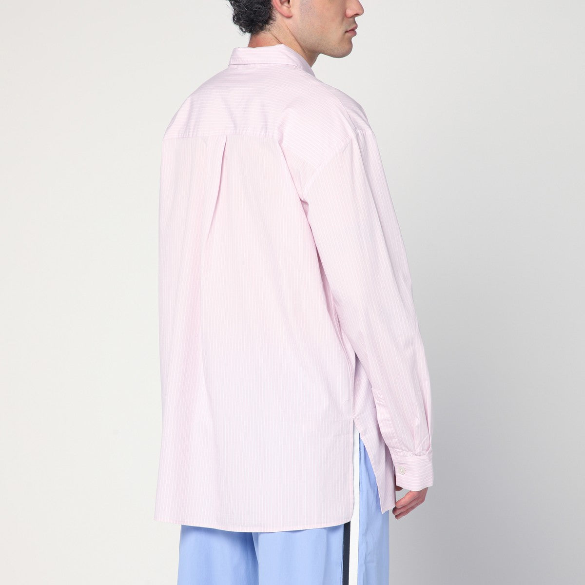 Tekla Pink striped pyjama shirt