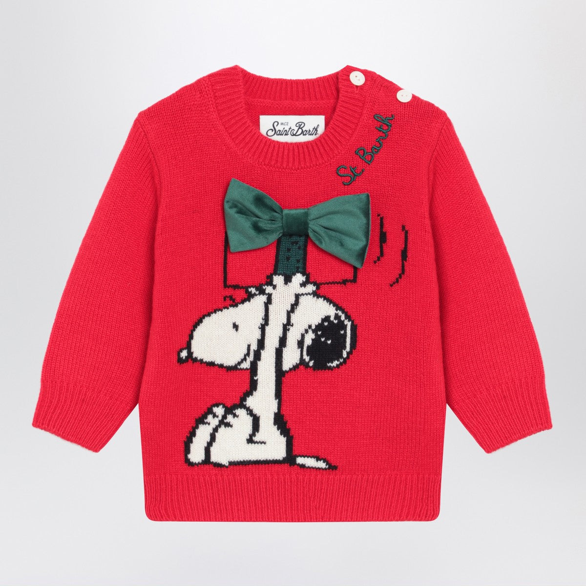 MC2 Saint Barth Red wool-blend sweater with Snoopy MC2 Saint Barth
