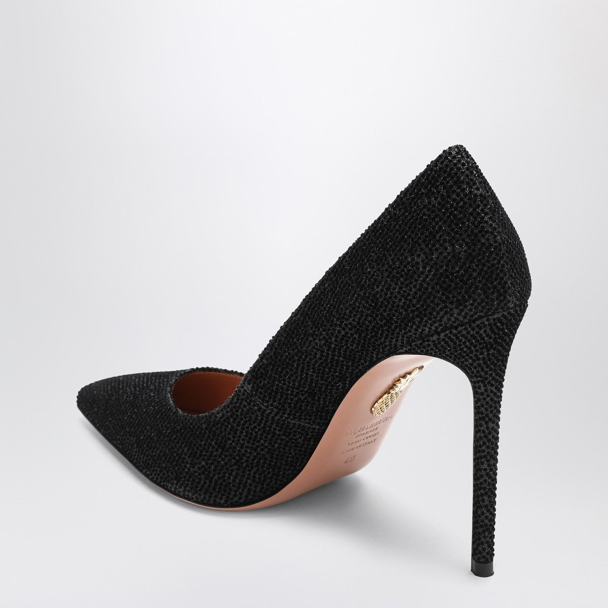 Aquazzura Purist Pump 105 black with rhinestones Aquazzura